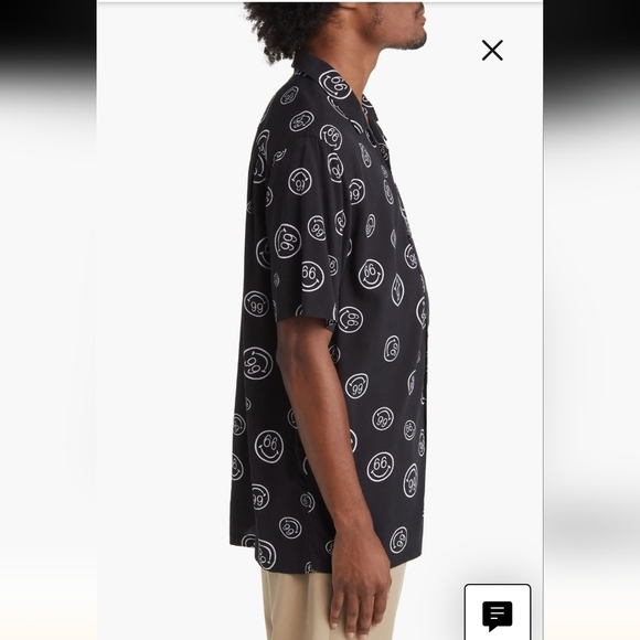 Vans Wilde Short Sleeve black Button-Up Shirt mens size Large - Picture 2 of 12